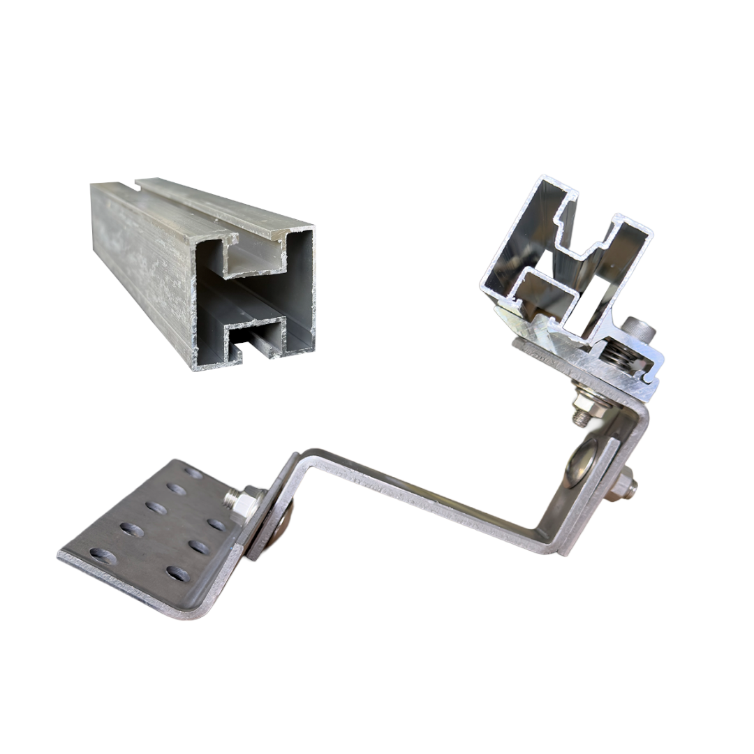 3-fach verstellbarer Dachhaken vormontiert mit Adapterplatte zur Schnellmontage von Montageschienen